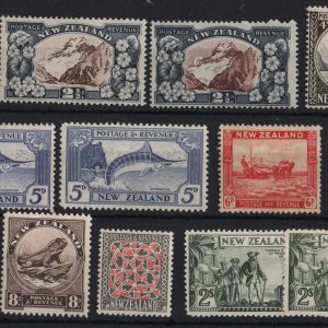 New Zealand 1936 Range of better perf types f mint incl sg580b, 581, 581b, 583 ++