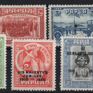 Papua 1935 Silver Jubilee set vf mint, also 1934 50th Anniv set (3d faulty) sg14