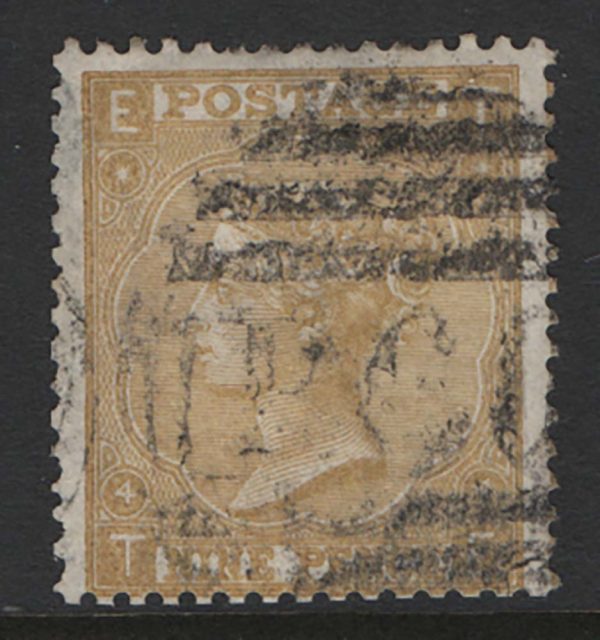 GB 1867 9d straw vgu, odd nibbled perf, sg110 c£325