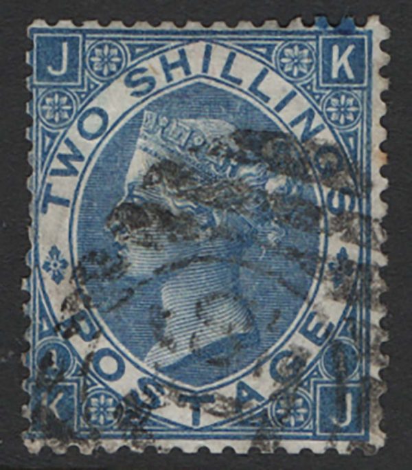 GB 1867 2s deep blue sg119 vgu couple blue marks top right c£240