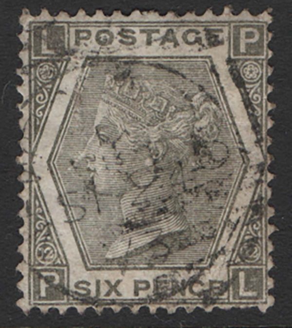 GB 1872 6d grey plate 12 sg125 vgu, couple short perfs c£300