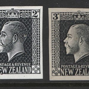 New Zealand 1921 KGV head 2d (horiz shading) fine imperf proof in black