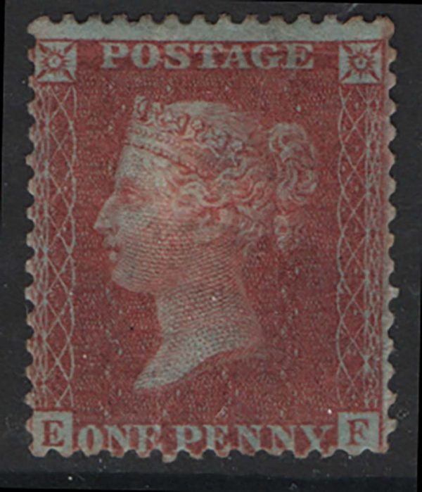 GB 1854 1d red large crown perf 14 very blued paper mounted mint, gum crease sg2