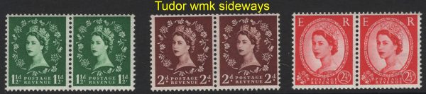 GB 1952 Tudor wmk sideways set in um pairs, good perfs