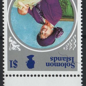 Solomon Is 1985 Queen Mother $1 wmk inverted um marginal sg541w c£50