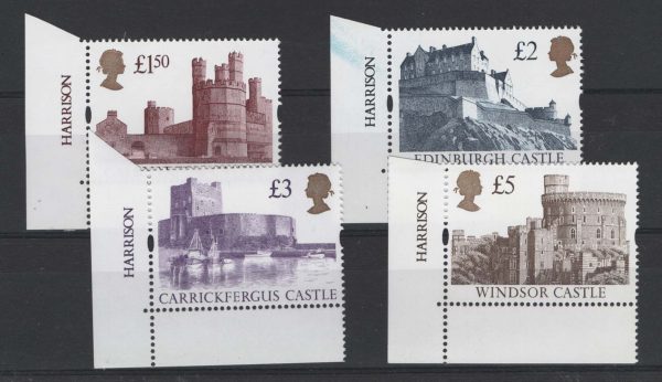 GB 1997 Castles Enschedé set of 4, £1.50 £2 £3 £5 um corner copies with Enschedé
