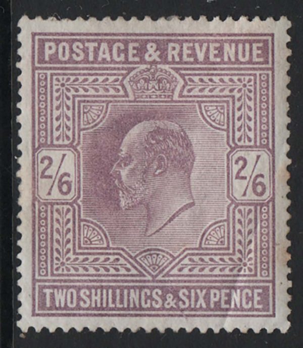 GB 1902 2/6d lilac sg260, small gum crease and minor fox spot otherwise vf mint