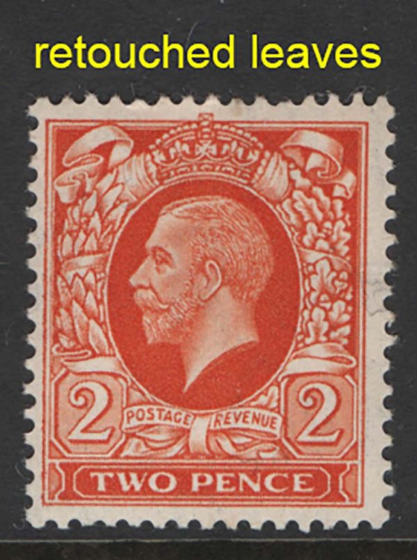 GB 1934 2d vf mint single with retouched leaves variety sg442var Spec N55c c£50