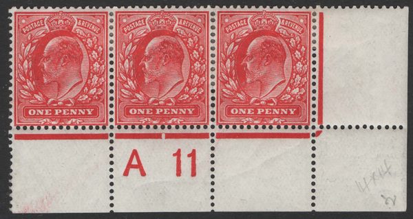 GB 1911 1d deep rose-red perf 14 sg273 fresh m/mint A11 perf H2A(d)