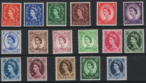 GB 1952 Tudor wmk set of 17 ½d - 1/6d um