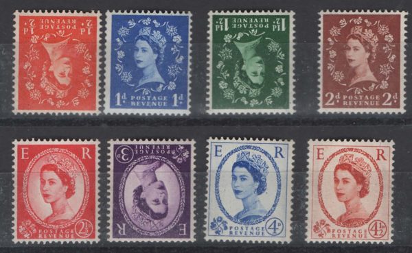 GB 1958 Graphite basic set of 8 um good perfs