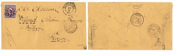 Netherlands Indies 1883 Neat cover to France franked 25c