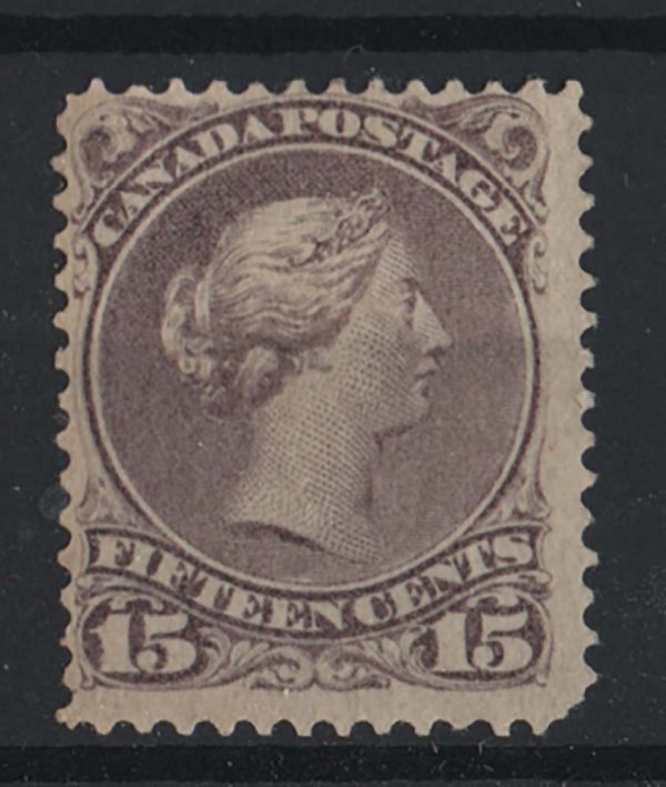 Canada 1868 15c dull grey-purple fresh m/mint, odd line perf