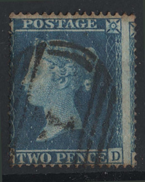 GB 1854 2d blue large crown perf 16 white paper sg36a gu c£325