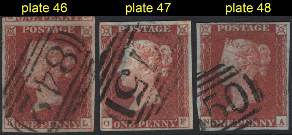 GB 1841 1d red plate 46 KL vfu 4 good-large margins, neat numeral, ditto plate