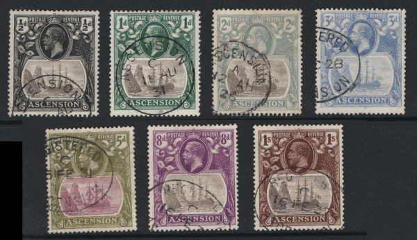 Ascension 1924 ½d, 1d, 2d, 3d, 5d, 6d, 1s fu sg10, etc c£196+