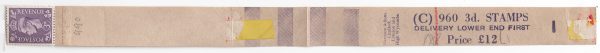 GB 1941 Pale colours 3d C960 coil leader in purple on pale buff, with cross hatch