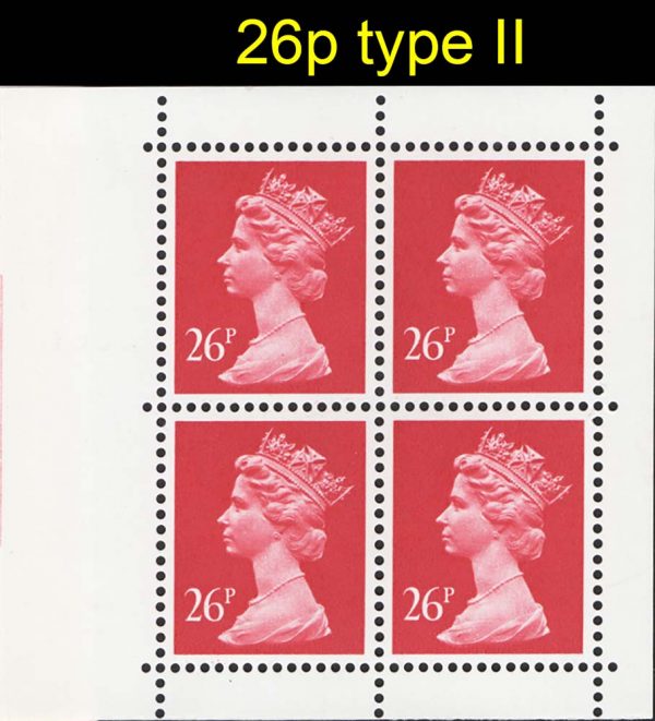 #724 GB 1987 Those difficult Machins um: 26p rosine Type II s.gX971b in complete booket pane