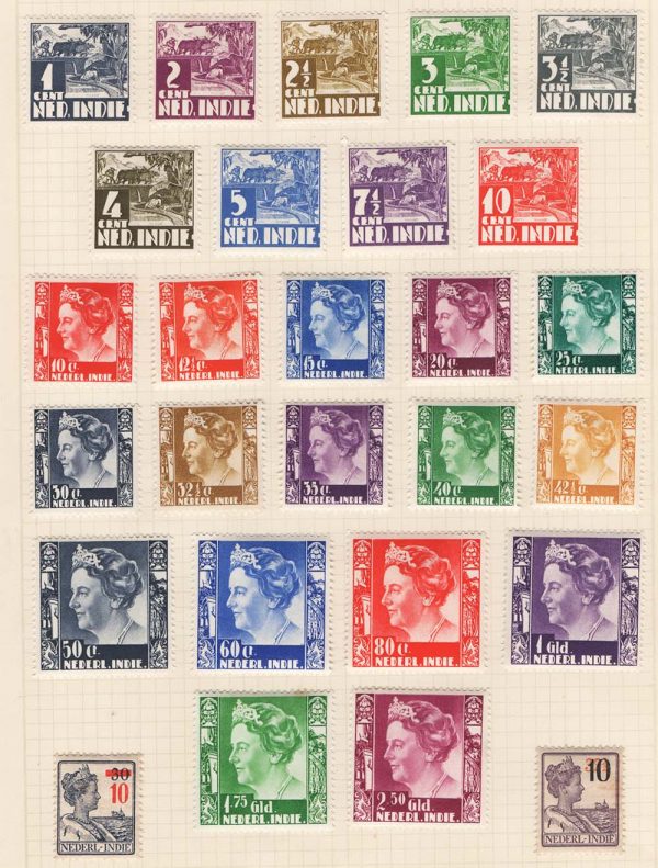 Netherlands Indies 1933 Queen Wilhelmina set 1c - 2g50 very fine mint