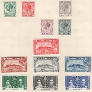 Gibraltar 1912 MCA ½d. 1d, 2d, 6d, 1s v f mint, also the 1931 perf 14 Rock set of 4