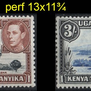 Kenya Uganda Tanganyika 1938 1s, 3s perf 13x11¾ fine mint sg145, 147 cat £115