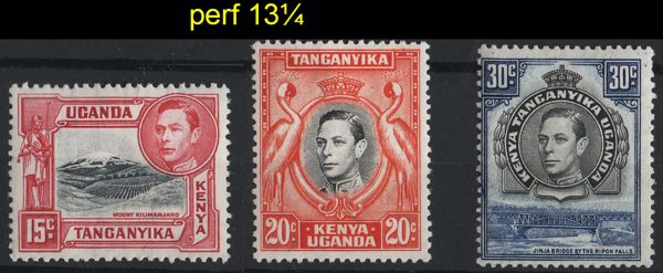 Kenya Uganda Tanganyika 1938 15c, 20c, 30c perf 13¼ fine mint sg137 +