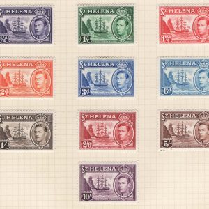 St Helena 1938 ½d - 10s, the original set of 10 incl 1d green, 3d ultramarine +