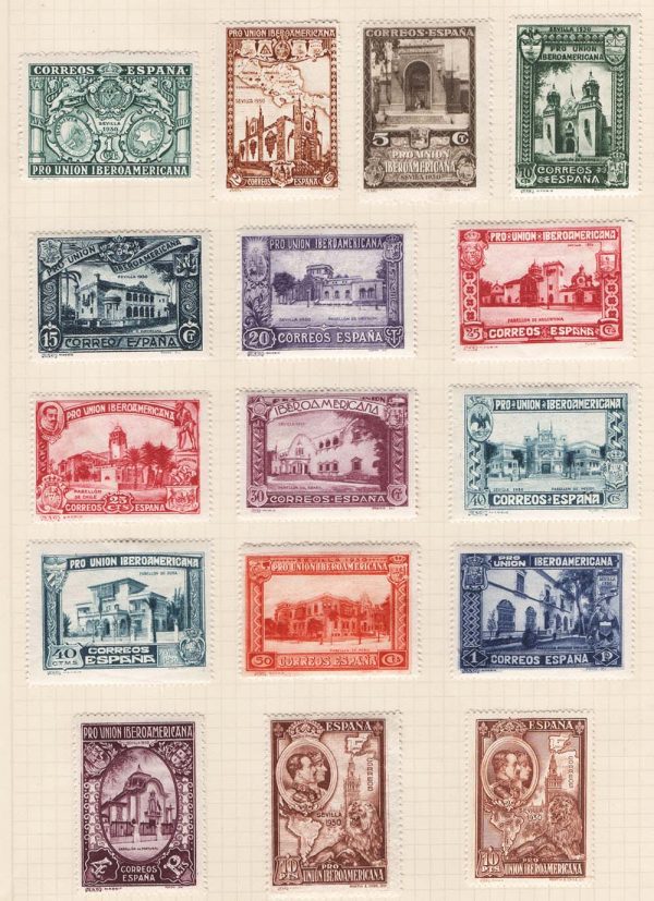 Spain 1930 Spanish-American Exhibition set of 15 fine mint sg627-41 cat £70 +