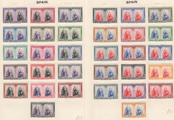 Spain 1928 Roman Catacombs set of 16 fine mint Santiago issue, ditto Toledo issue