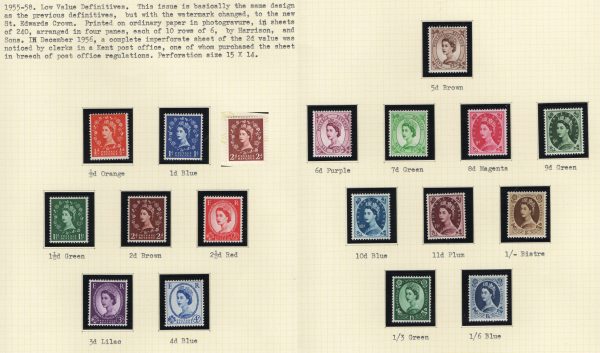 GB 1955 Edward wmk set of 18 ½d - 1/6d f mint (some values um)