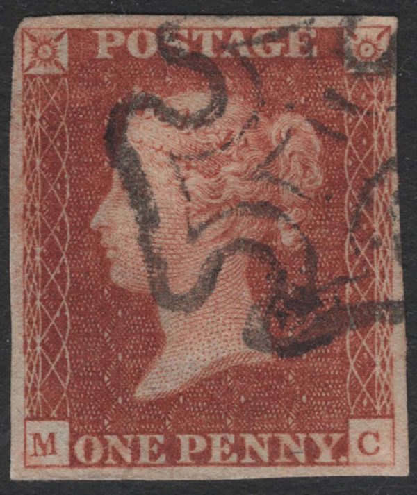GB 1841 1d red plate 19 MC fu, 4 good margins c£60