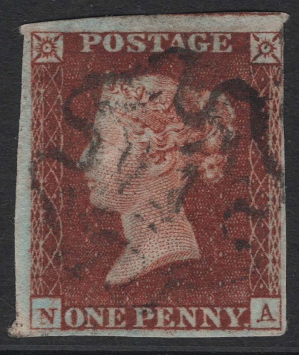 GB 1841 1d red plate 18 NA vfu, 4 close-good margins, N doubled c£140