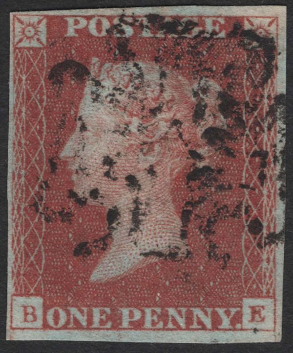 GB 1841 1d red plate 20 BE fu, 4 good margins c£60