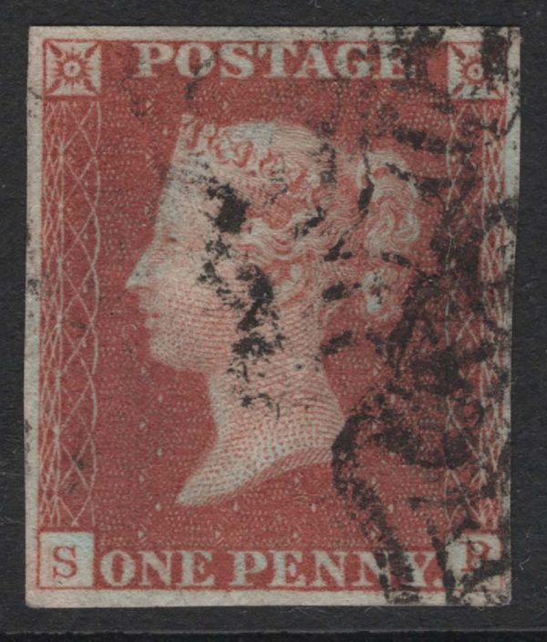 GB 1841 1d red plate 21 SB fu, 4 good margins c£60