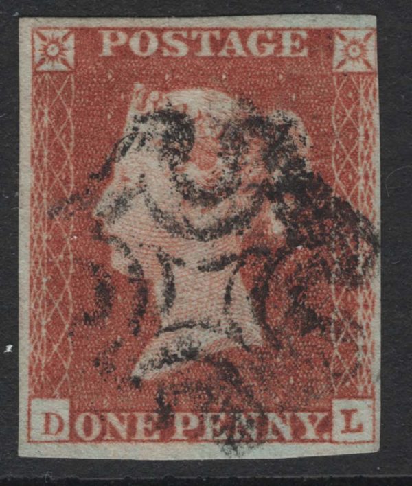 GB 1841 1d red plate 20 DL fu, 4 tight-good margins c£60