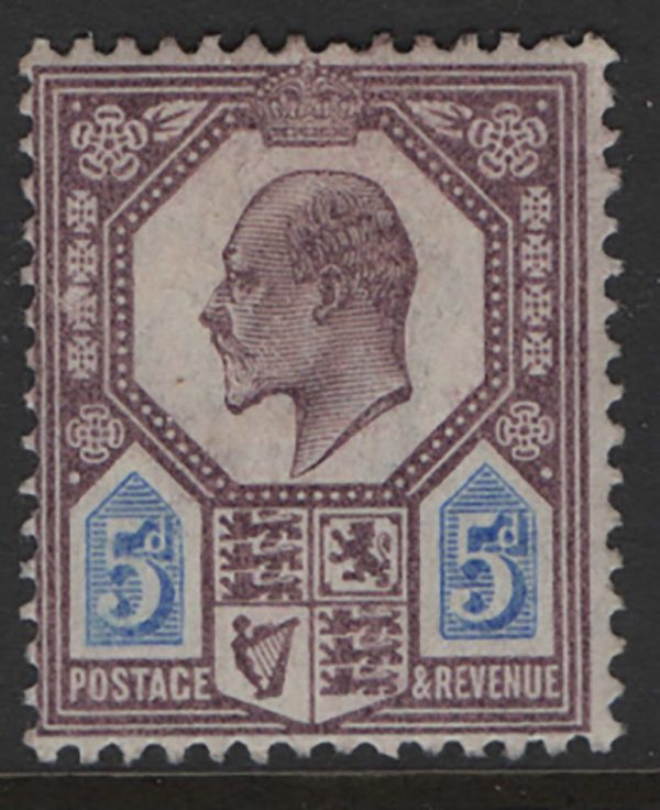 GB 1902 5d dull purple & ultramarine ord paper f mint sg242 c£65