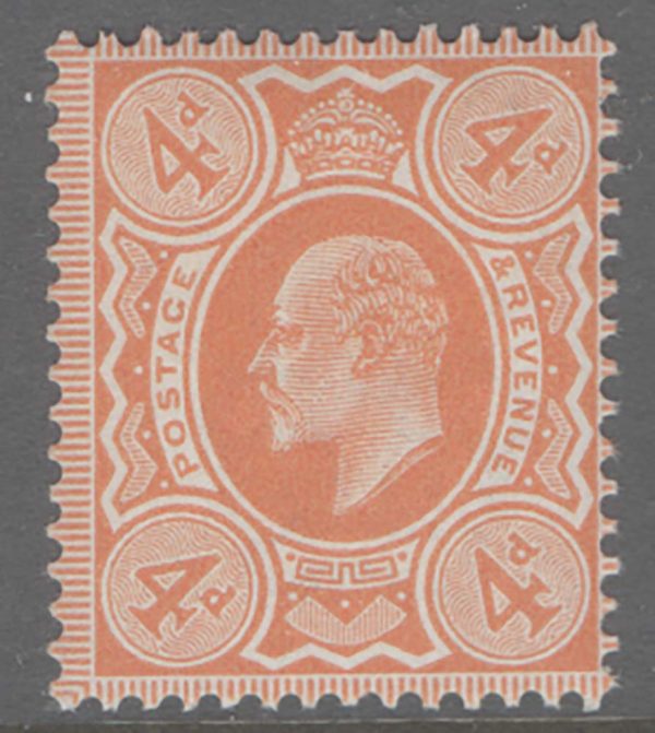 GB 1902 4d pale orange um sg240 c£45