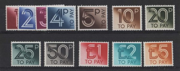 GB 1982 Postage Dues set um 1p - £5 sgD90-101