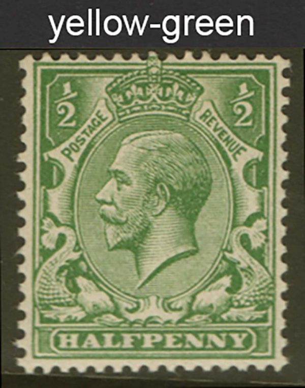 GB 1924 ½d yellow-green um sg418var Spec N33(6), scarcer shade c£35