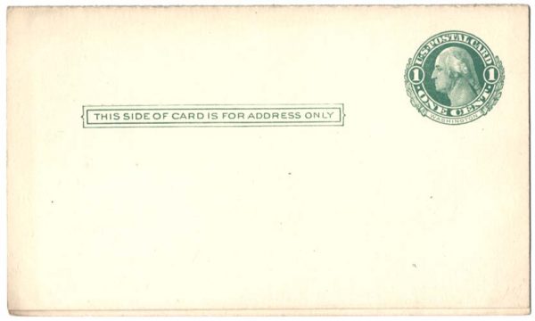 USA 1911 1c +1c green reply card Scott UY6, intact f mint