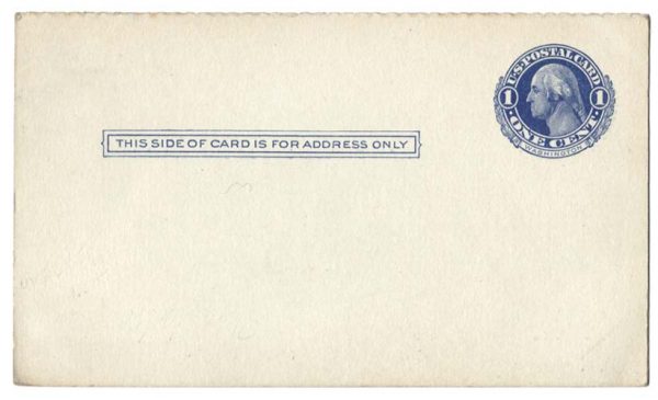 USA 1910 1c +1c Washington reply card, Scott VY5, intact f mint