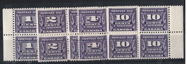 Canada 1933 Postage Due set sgD14/17, in fine mint blocks of 4