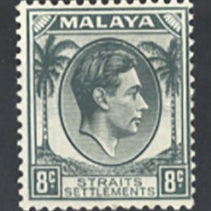 Malaya - Straits 1937 8c grey sg283 f mint c£38