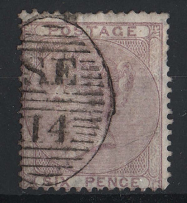 GB 1856 6d pale lilac sg70, odd nibbled perf otherwise vfu c£170