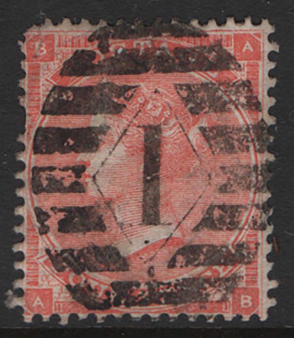 GB 1862 4d bright red (hairlines) sg81 short perf otherwise fu