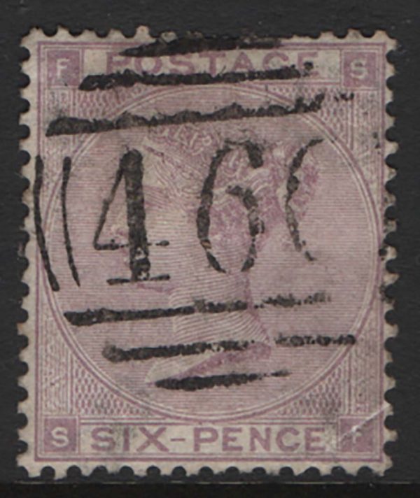 GB 1862 6d lilac sg84 odd nibbled perf otherwise vfu c£140