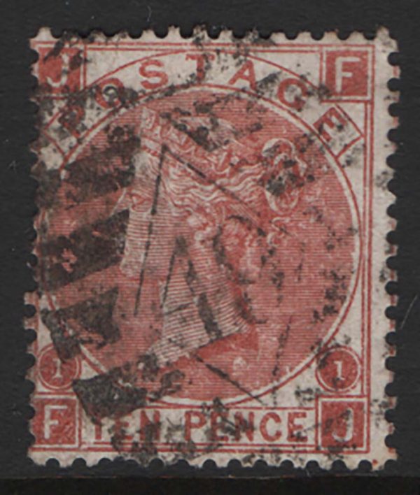 GB 1867 10d pale red-brown sg113 short perf otherwise fu