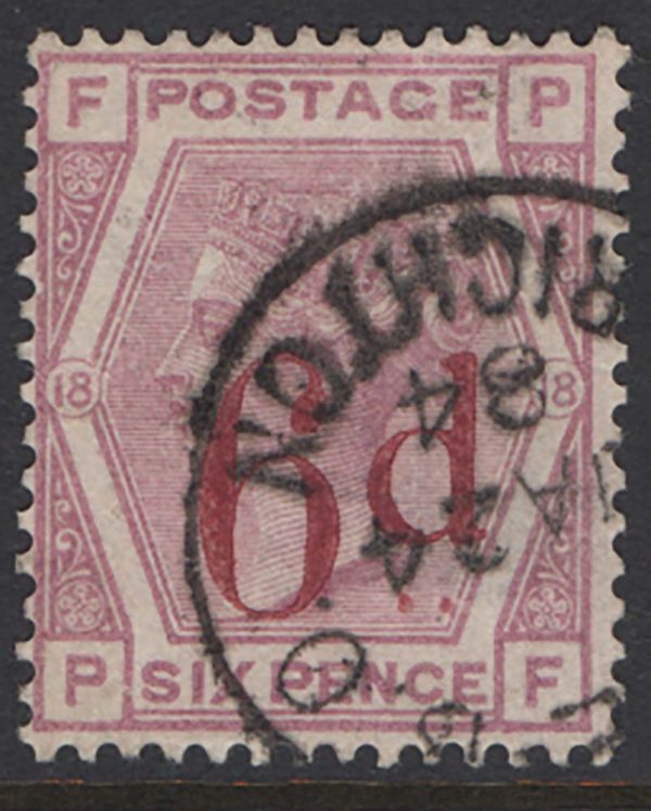 GB 1880 6d on 6d sg162 vfu cds, good colour c£150