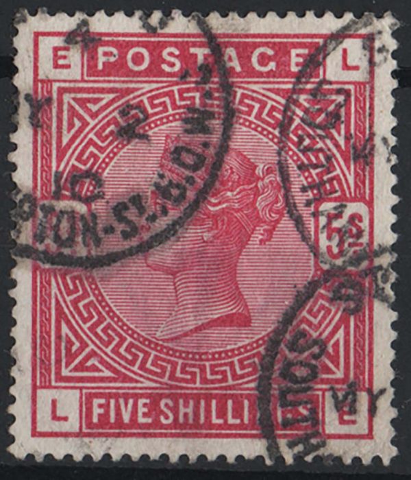 GB 1883 5s crimson sg181 vfu Southampton St WC cds's, rich colour c£250