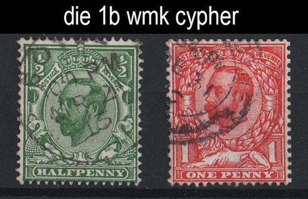 GB 1911 ½d, 1d die 1b wmk cypher vfu cds, good perfs sg334, 336 c£70